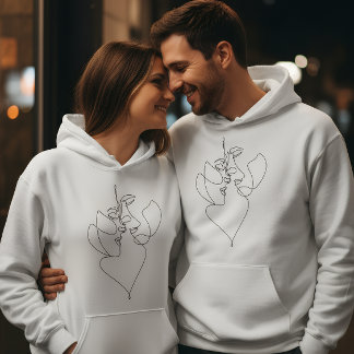 Veste À Capuche Romantic White Hoodie for Couples