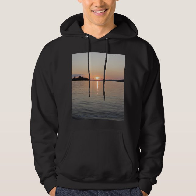 Veste À Capuche Rose bleu de coucher du soleil vermillon de lac (Devant)
