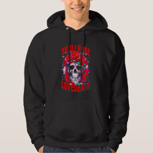 Veste À Capuche Rose du crâne Amour Rose de la mort Squelette Fleu