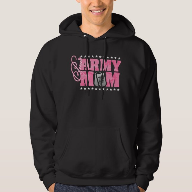 Veste À Capuche Rose fier Camo de maman d'armée (Devant)