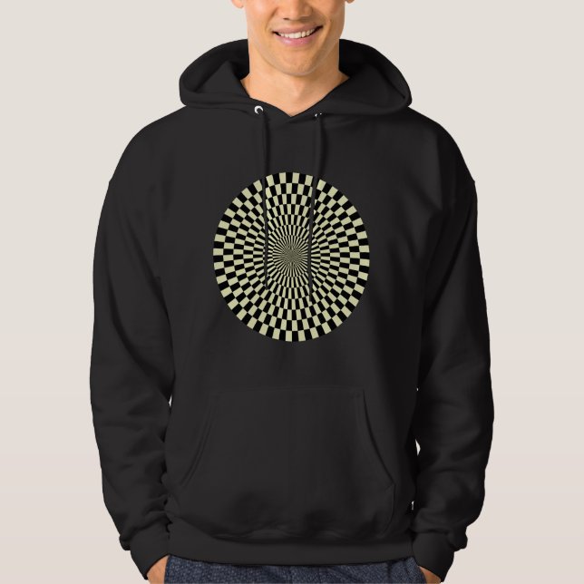 Veste À Capuche Roue Op Art - Crème et noir (Devant)