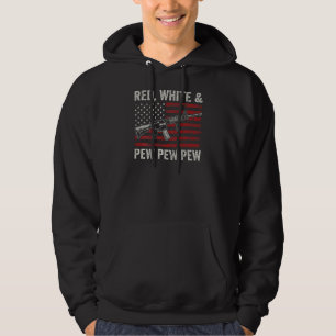 Veste À Capuche Rouge Blanc Et Pew Patriotic Pro Gun Ar15 Rifle Us