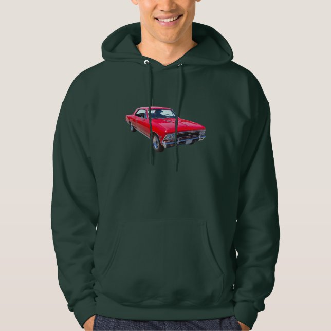 Veste À Capuche Rouge Chevy 1966 Chevelle solides solubles 396 (Devant)