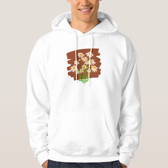 Veste À Capuche Rustic floral design on brown background (Devant)