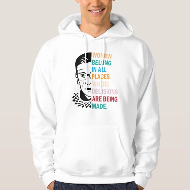 Veste À Capuche Ruth Bader Ginsburg, Femmes en tous lieux (Devant)
