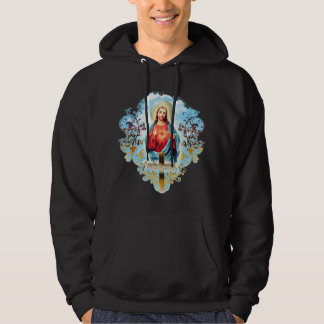 Veste À Capuche Sacred Heart of Jesus Christ Vintage Cross Catholi