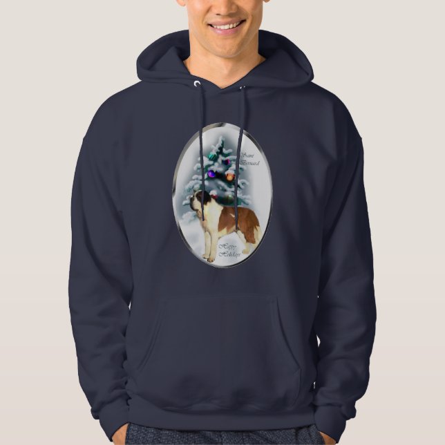 Veste À Capuche Saint Bernard Cadeaux de Noël (Devant)