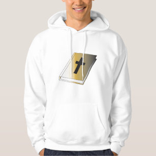 Veste À Capuche Sainte Bible dorée avec croix noire religieuse