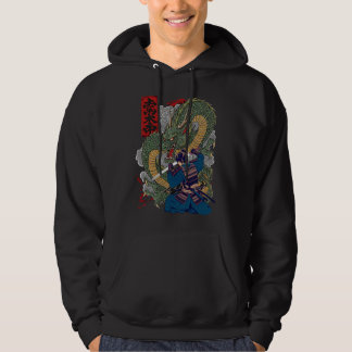 Veste À Capuche Samurai Guerrier face à Fierce Dragon Art Japonais