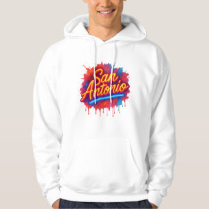 Veste À Capuche San Antonio Neon Street Art Splatter Design