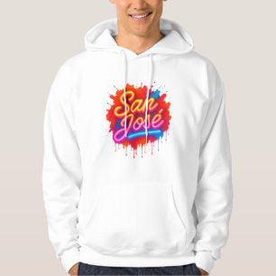 Veste À Capuche San José Retro Neon Script Street Art Splash
