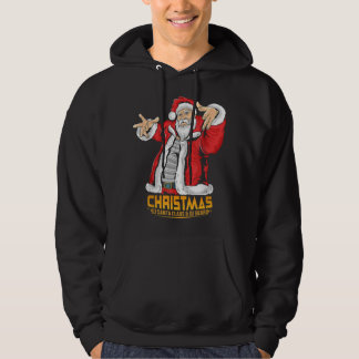 Veste À Capuche Santa Claus Hip Hop DJ Music Xmas Pajama Christmas