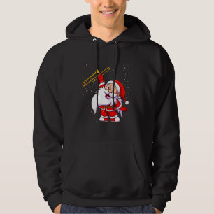 Veste À Capuche Santa Claus Jouant Trombone Funny Christmas Tromb