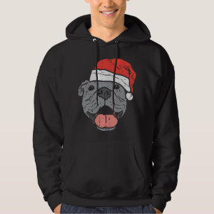 Veste À Capuche Santa Hat Pitbull Pit Noël Noël Noël Fête Amoureux
