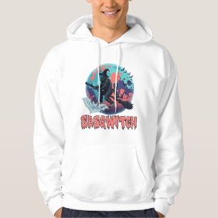 Veste À Capuche Sasqwitch Bigfoot Sorcière Balai Chat Noir Lune Ha