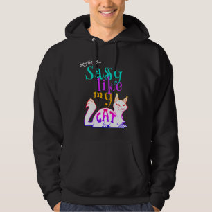 Veste À Capuche Sassée comme mon chat Texte noir humour audacieux