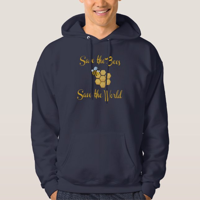 Veste À Capuche Sauvez les abeilles sauvent le monde (Devant)