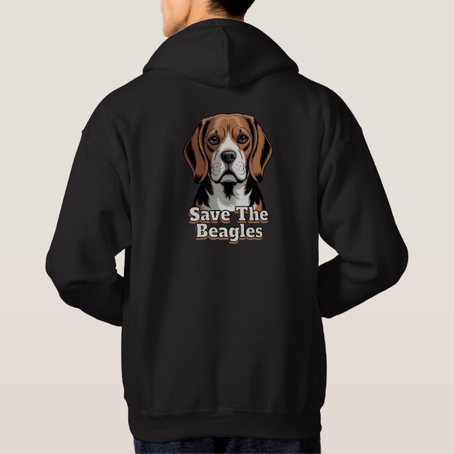 Veste À Capuche Sauvez les Beagles | Amoureux des Chiens (Dos)