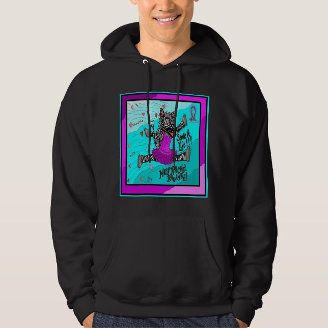 Veste À Capuche Sauvez un zèbre ! ! (Devant)