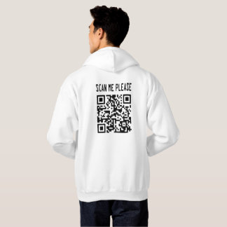 Veste À Capuche Scan Me Please QR Code - Smile, It's Free