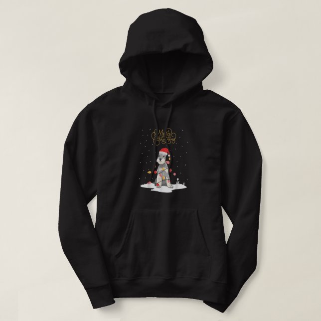 Veste À Capuche Schnauzer Joyeux Noël Noël Noël Schnauzer (Design devant)