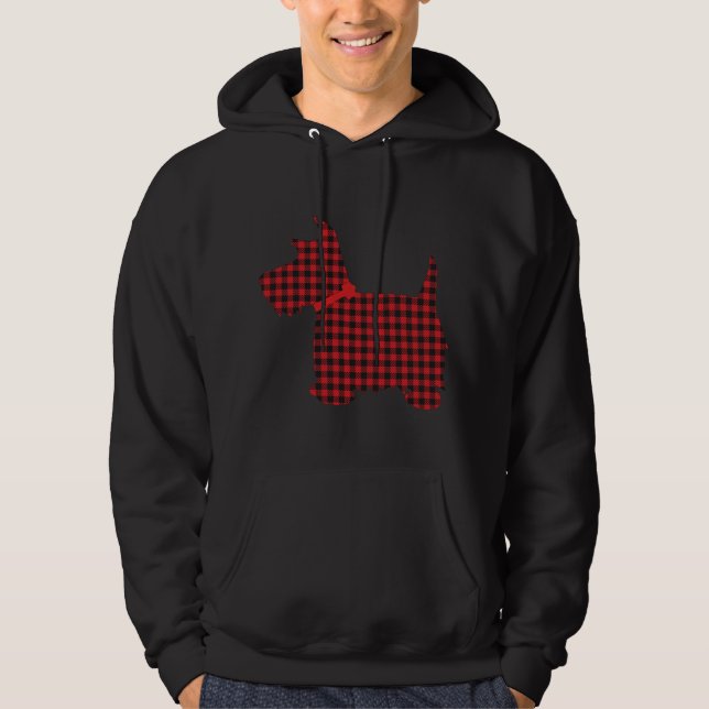 Veste À Capuche Scottie Dog Scottie Terrier Rouge noir Buffalo Pla (Devant)