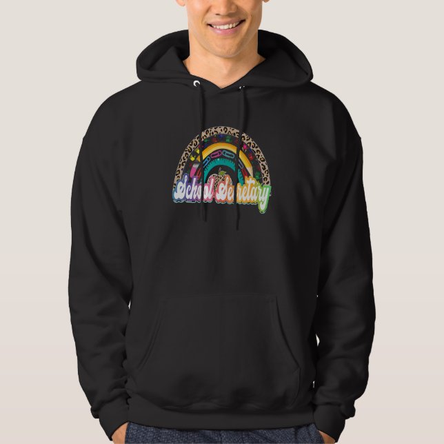 Veste À Capuche Secrétaire de l'école pour femmes Rainbow Leopard  (Devant)