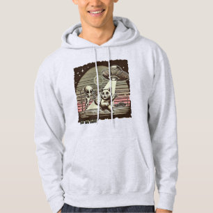 Veste À Capuche Selfie OVNI de chat : Invasion Vintage (Sweat - sh