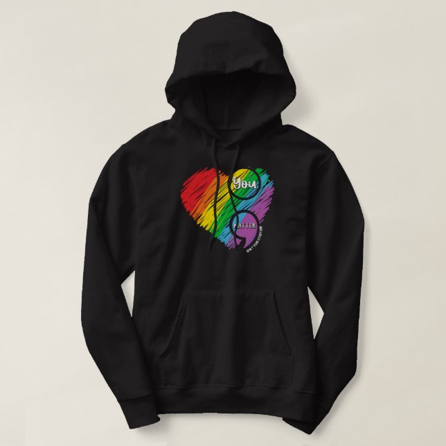 Veste À Capuche Semicolon Sensibilisation à la santé mentale  (Design devant)