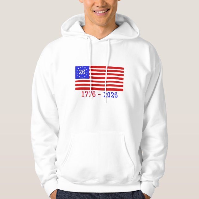 VESTE À CAPUCHE SÉMIQUINCENTENAIRE : 1776 - 2026 (Devant)