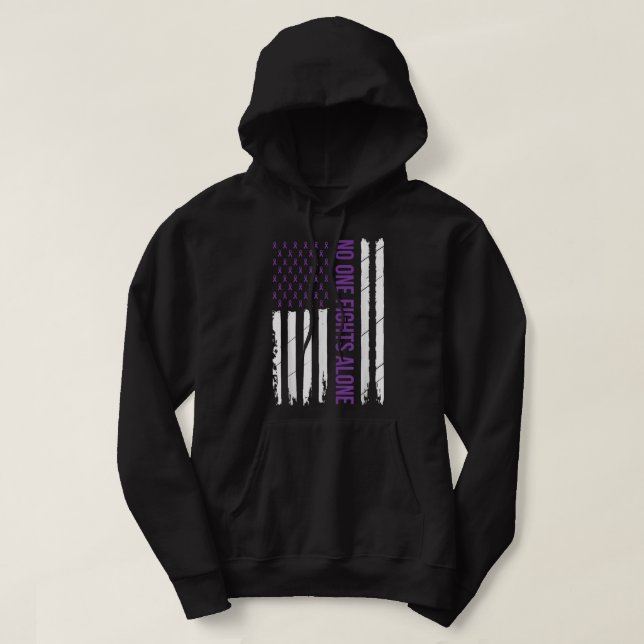 Veste À Capuche Sensibilisation à la maladie d'Alzheimer Ruban pou (Design devant)
