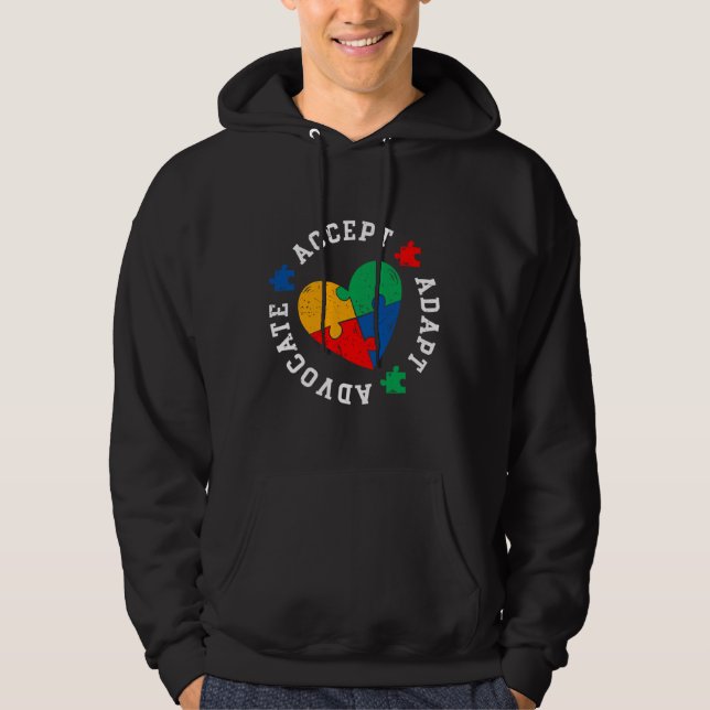 Veste À Capuche Sensibilisation sur l'autisme Accepter Adapt Advoc (Devant)