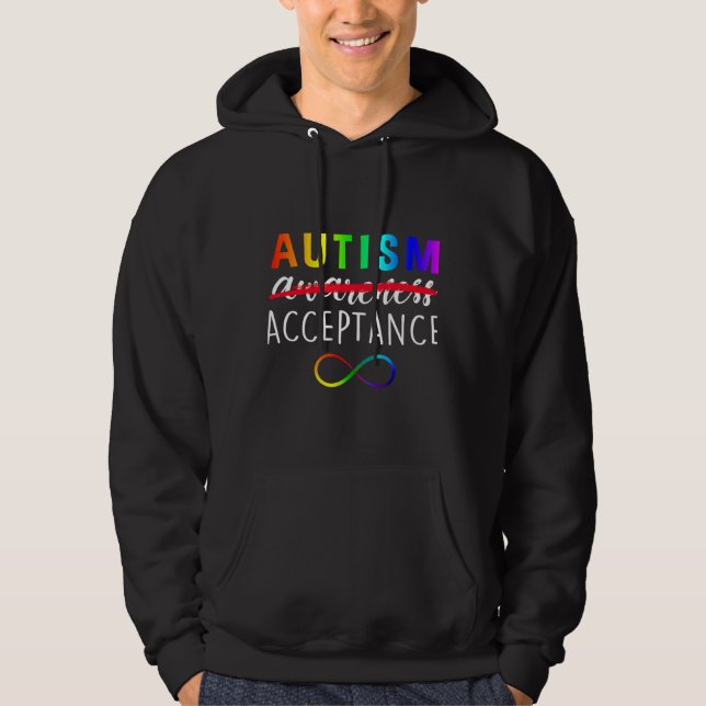 Veste À Capuche Sensibilisation sur l'autisme d'acceptation de l'a (Devant)
