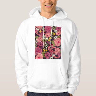 Veste À Capuche Serpents de la jungle, fleurs tropicales, motif vi