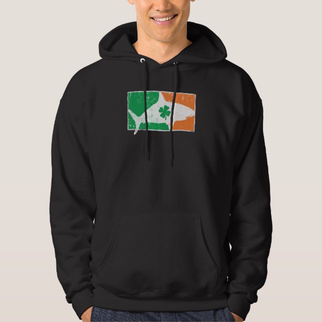 Veste À Capuche Shark St Patrick's Day Irish Flag C Distressed (Devant)