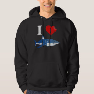 Veste À Capuche Shark Tshirt, I Love Shark Shirt, Shark Lover Cade