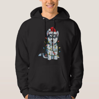 Veste À Capuche Sibérien Husky Père Noël feux de Noël Noël Noël