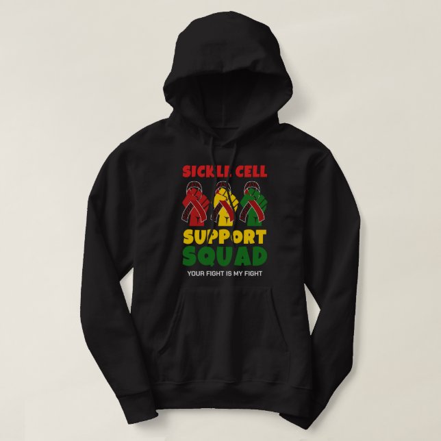 Veste À Capuche SICKLE CELL SUPPORT SQUAD Nom personnalisé (Design devant)