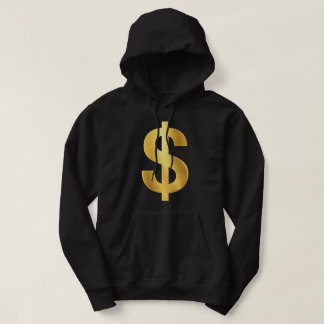Veste À Capuche Signe de dollar en or – Argent Luxueux Minimaliste