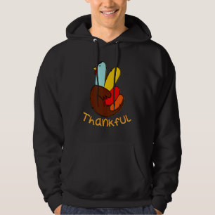 Veste À Capuche Signe de la main de la paix Merci dinde Thanksgivi
