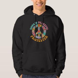 Veste À Capuche Signe de Paix Floral de Protestation Pacifique Non