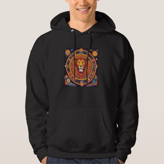 Veste À Capuche SIGNE Zodiaque Lion SIGNE D'ANNIVERSAIRE FEU (Devant)