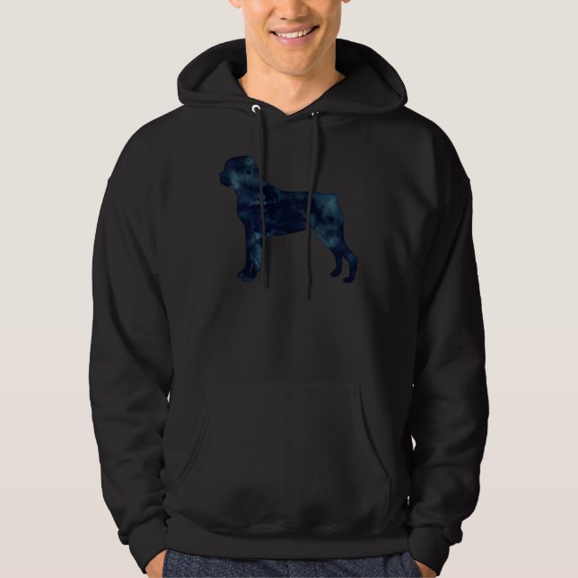 Veste À Capuche Silhouette couleur noire Rottweiler (Devant)