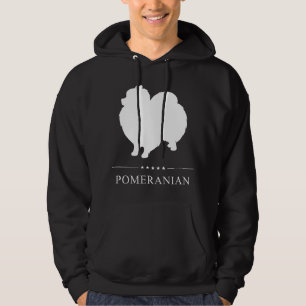 Veste À Capuche Silhouette de chien Poméranien blanc
