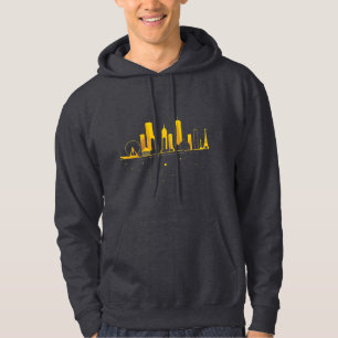 Veste À Capuche Silhouette de la skyline de la ville géométrique m