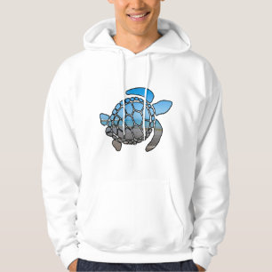 Veste À Capuche Silhouette de tortue de mer sur les vagues bleues