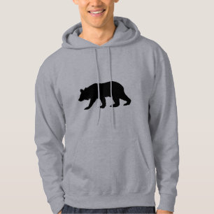 Veste À Capuche Silhouette d'ours noir