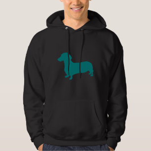 Veste À Capuche Silhouette turquoise Dachshund