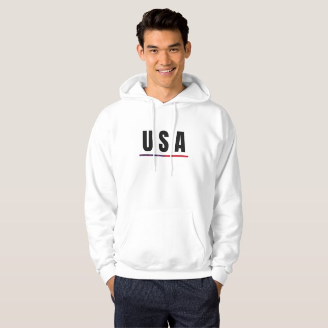 Veste À Capuche Simple Modern USA Amérique Art Lettre drapeau Souv (Devant entier)