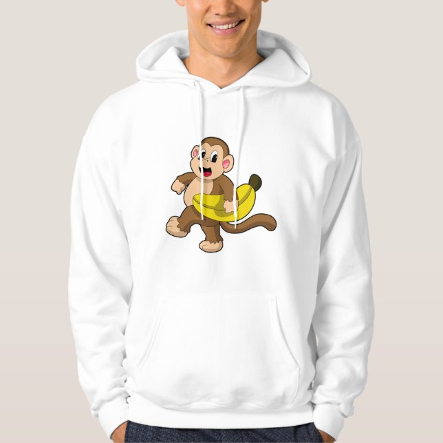 Veste À Capuche Singe à la course avec banane (Devant)